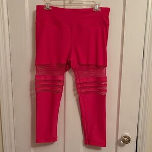 90 Degree By Reflex Hot Pink Mesh Leggings